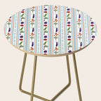 Farmers Market Vegetable Stripe Pattern  Mediterranean Garden Art with Eggplant Tomato and Artichoke Side Table Gallery Image 2