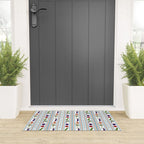 Farmers Market Vegetable Stripe Pattern  Mediterranean Garden Art with Eggplant Tomato and Artichoke Welcome Mat Gallery Image 3
