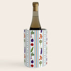 Farmers Market Vegetable Stripe Pattern  Mediterranean Garden Art with Eggplant Tomato and Artichoke Wine Chiller Gallery Image 2