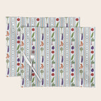 Farmers Market Vegetable Stripe Pattern  Mediterranean Garden Art with Eggplant Tomato and Artichoke Placemat Gallery Image 1