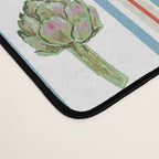 Farmers Market Vegetable Stripe Pattern  Mediterranean Garden Art with Eggplant Tomato and Artichoke Desk Mat Gallery Image 4