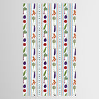 Farmers Market Vegetable Stripe Pattern  Mediterranean Garden Art with Eggplant Tomato and Artichoke Tablecloth Gallery Image 2