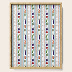 Farmers Market Vegetable Stripe Pattern  Mediterranean Garden Art with Eggplant Tomato and Artichoke Serving Tray Gallery Image 1