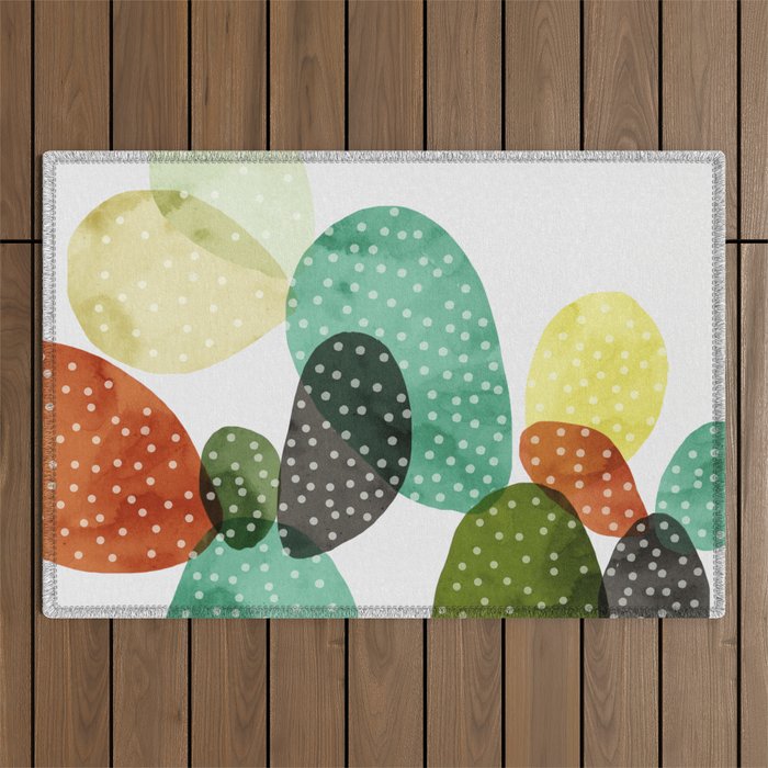 Cactus watercolor Outdoor Rug Gallery Image 1