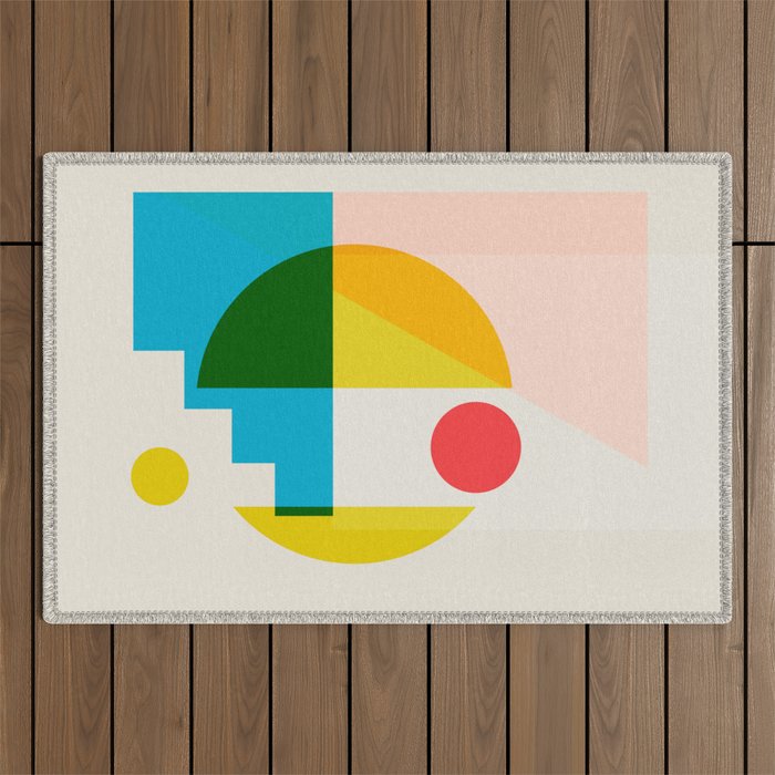 geometric abstract 8 Outdoor Rug Gallery Image 1