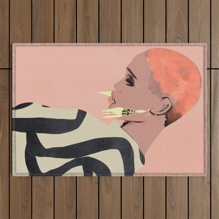 Girl Portrait 29 Outdoor Rug Gallery Image 1