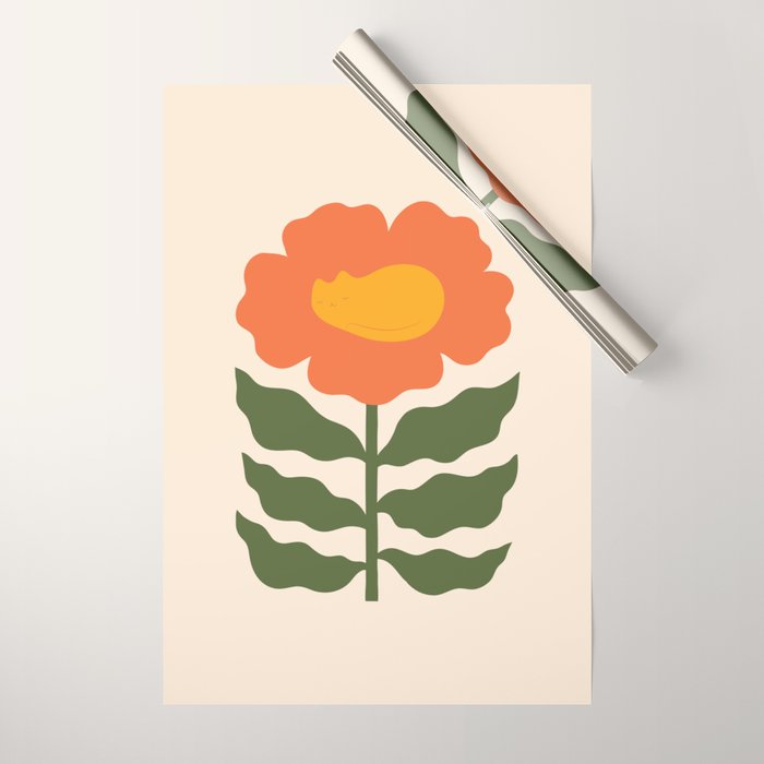 Cat and Plant 60 Wrapping Paper Gallery Image 1