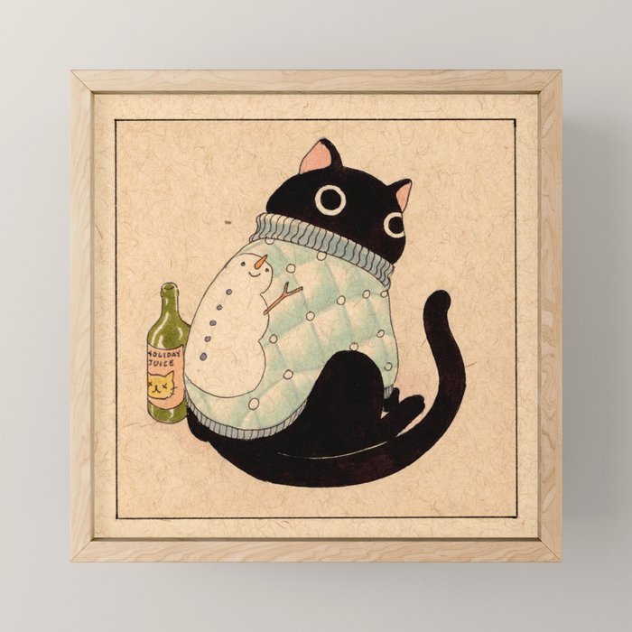Christmas Cat 03 Mini Art Print Gallery Image 1