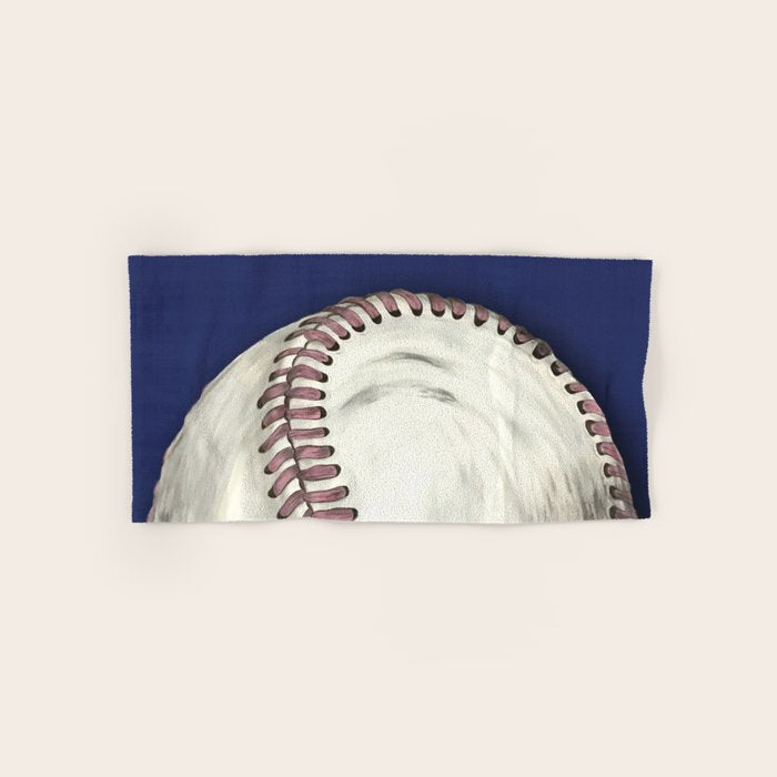 Vintage Distressed Baseball Art Navy Blue Bath Towel Gallery Image 1