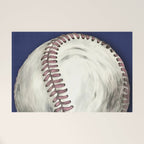 Vintage Distressed Baseball Art Navy Blue Welcome Mat Gallery Image 1