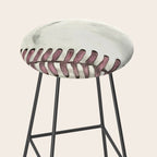 Vintage Distressed Baseball Art Navy Blue Stool Gallery Image 2