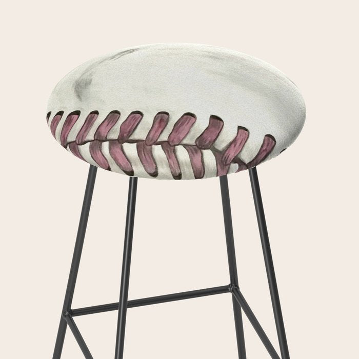 Vintage Distressed Baseball Art Navy Blue Stool Gallery Image 2