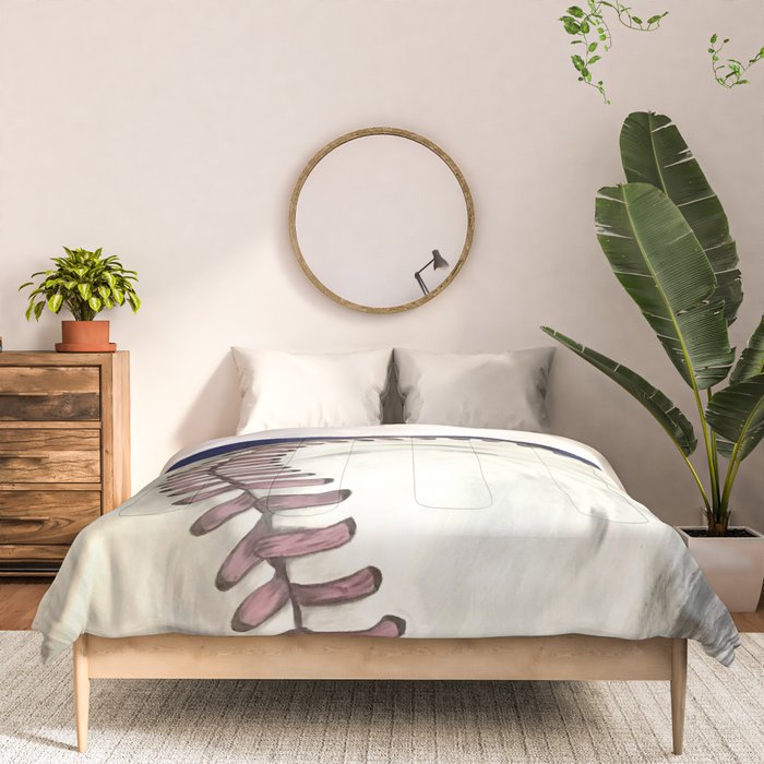 Vintage Distressed Baseball Art Navy Blue Comforter Gallery Image 3