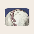 Vintage Distressed Baseball Art Navy Blue Bath Mat Gallery Image 1