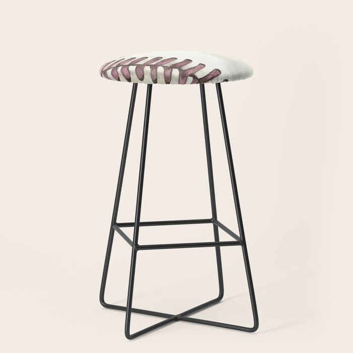 Vintage Distressed Baseball Art Navy Blue Stool Gallery Image 1