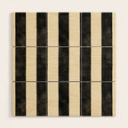 Cabana Stripe - black & cream Wood Wall Art Gallery Image 1