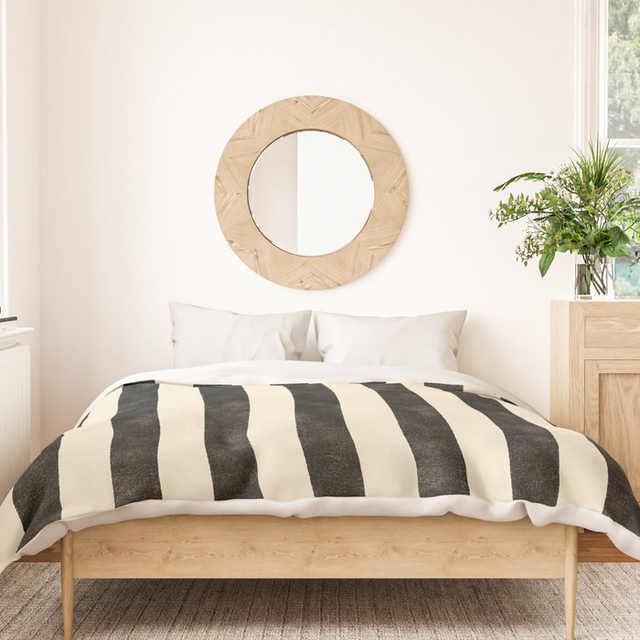 Cabana Stripe - black & cream Duvet Cover Gallery Image 3