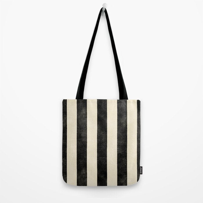 Cabana Stripe - black & cream Tote Bag Gallery Image 2