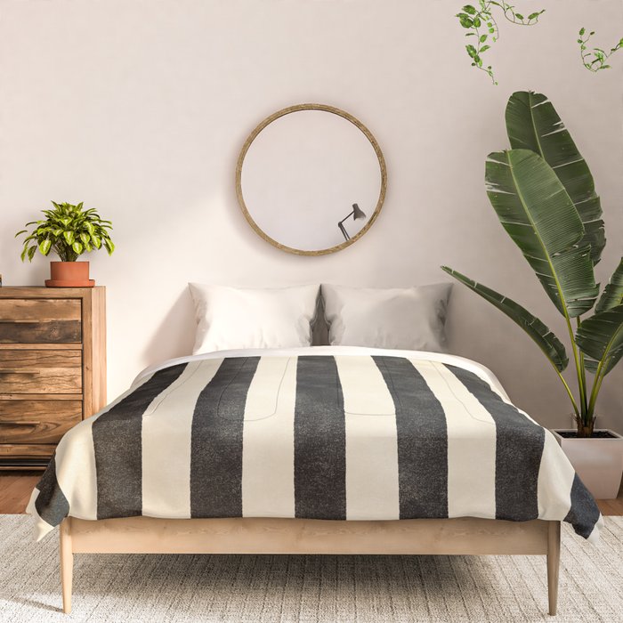 Cabana Stripe - black & cream Comforter Gallery Image 3