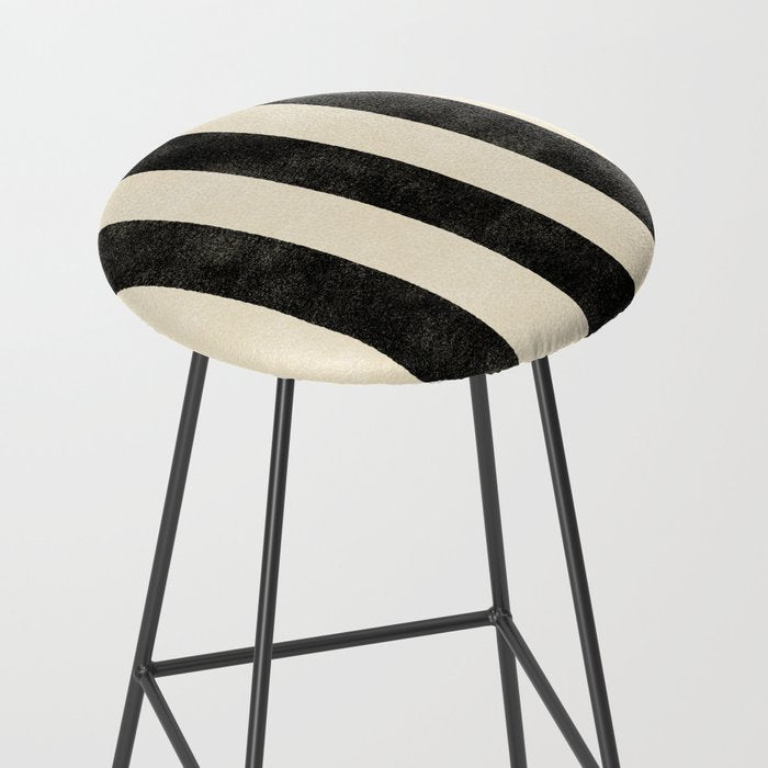 Cabana Stripe - black & cream Stool Gallery Image 2
