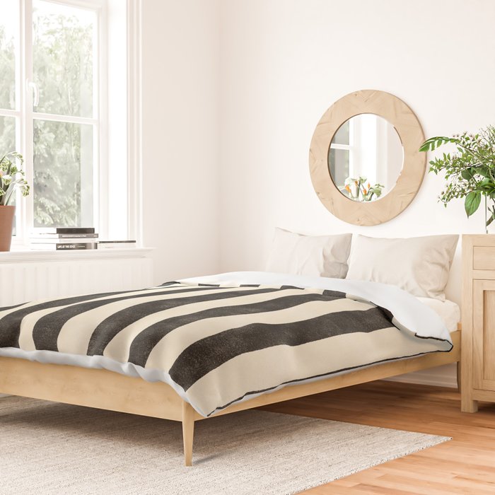 Cabana Stripe - black & cream Duvet Cover Gallery Image 2