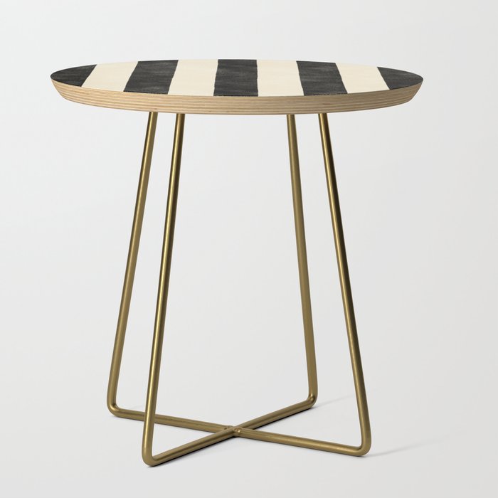Cabana Stripe - black & cream Side Table Gallery Image 1