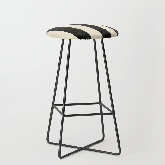 Cabana Stripe - black & cream Stool Gallery Image 1