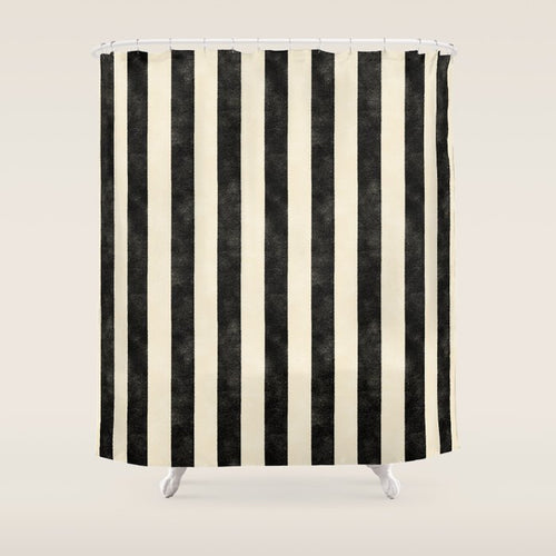 Cabana Stripe - Black & Cream Shower Curtain