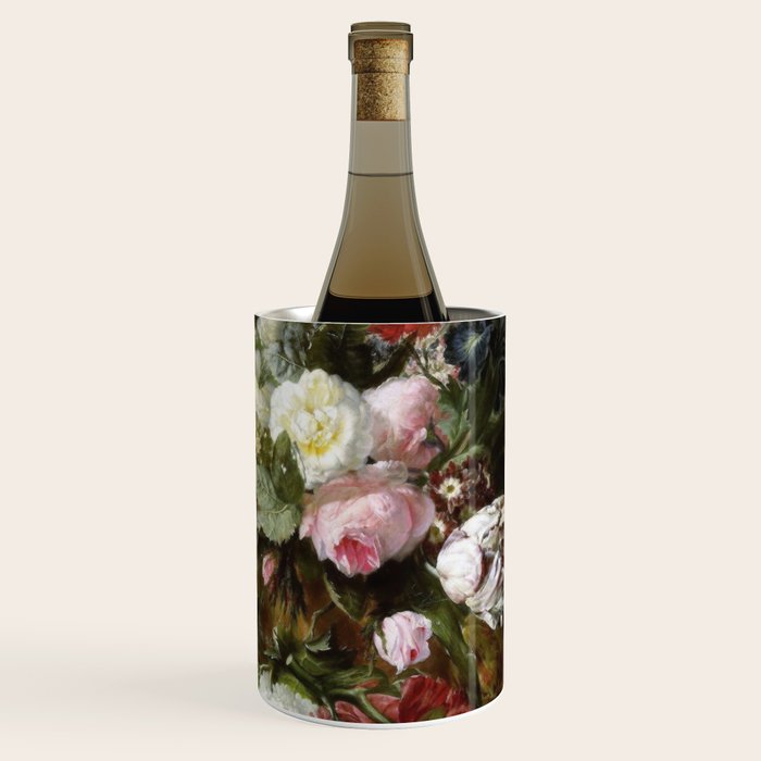 Vintage Floral Still Life Painting Wine Chiller Gallery Image 1