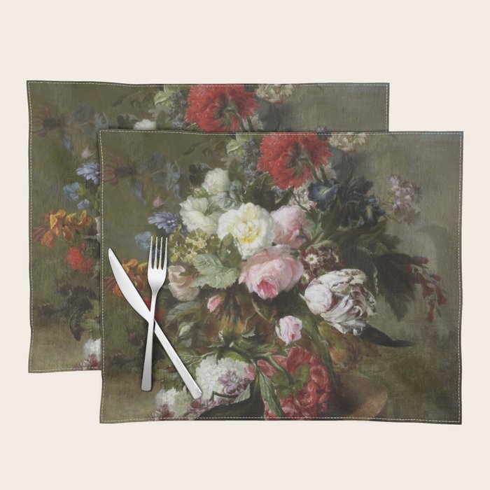 Vintage Floral Still Life Painting Placemat Gallery Image 1