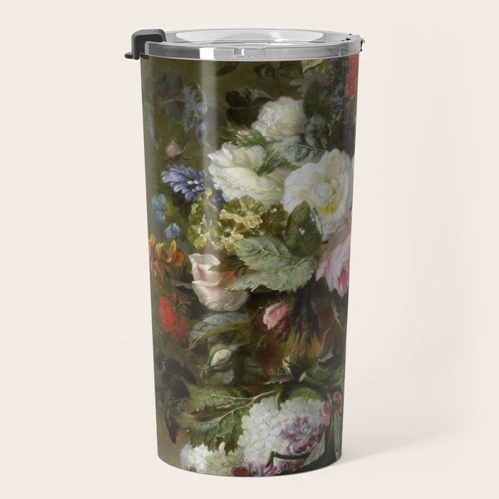Vintage Floral Still Life Painting Travel Mug Gallery Image 3