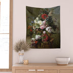 Vintage Floral Still Life Painting Wall Tapestry Gallery Image 2