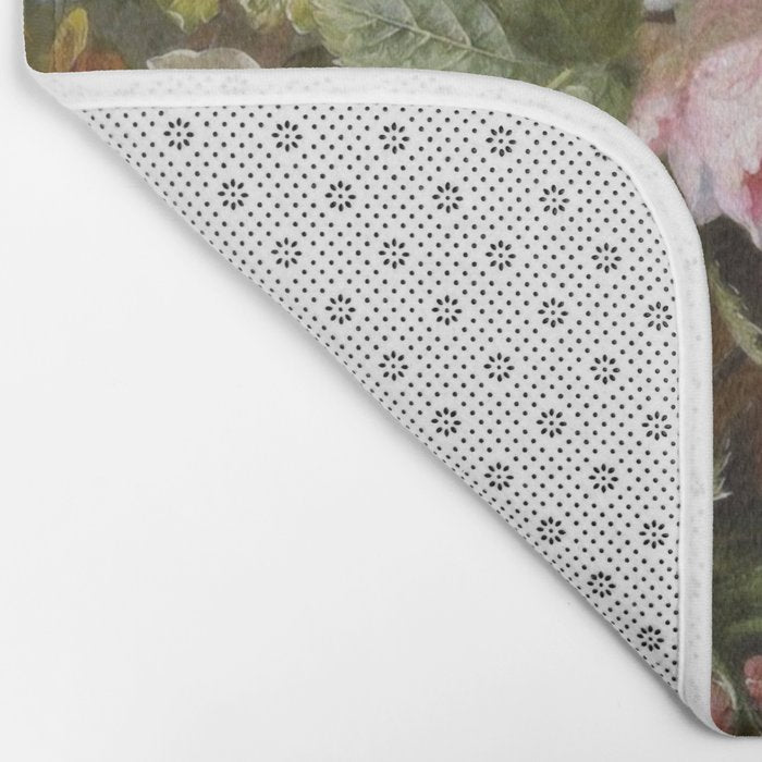 Vintage Floral Still Life Painting Bath Mat Gallery Image 2