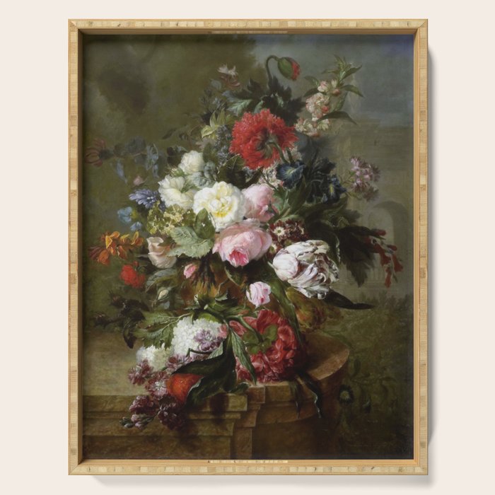 Vintage Floral Still Life Painting Serving Tray Gallery Image 1