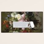 Vintage Floral Still Life Painting Desk Mat Gallery Image 1