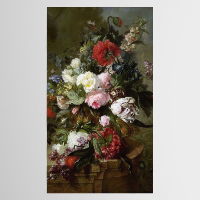 Vintage Floral Still Life Painting Tablecloth Gallery Image 2