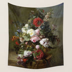 Vintage Floral Still Life Painting Wall Tapestry Gallery Image 4