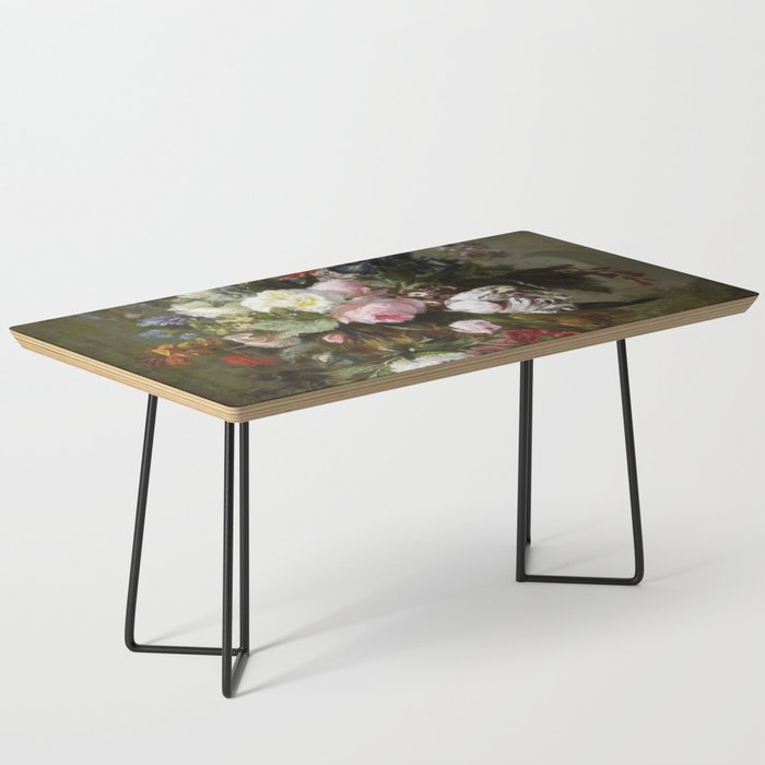 Vintage Floral Still Life Painting Coffee Table Gallery Image 1