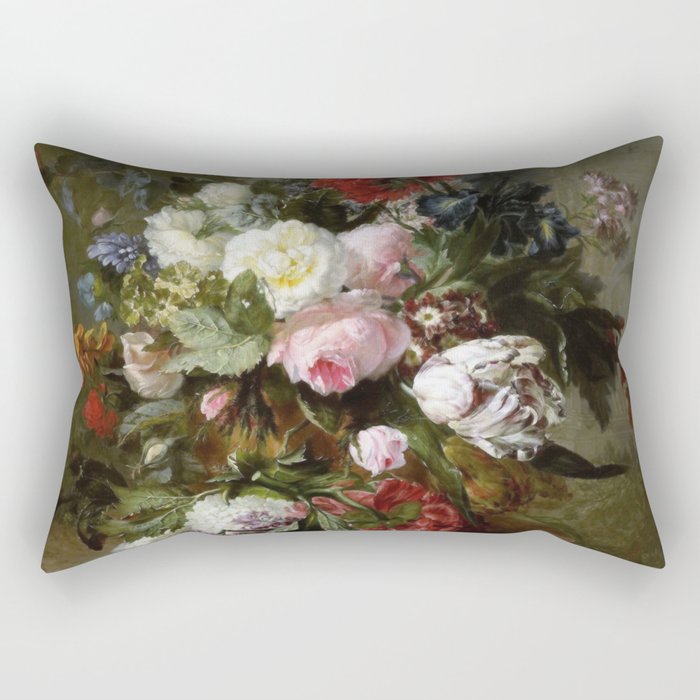 Vintage Floral Still Life Painting Rectangular Pillow Gallery Image 2