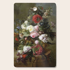 Vintage Floral Still Life Painting Cutting Board Gallery Image 1