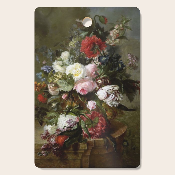Vintage Floral Still Life Painting Cutting Board Gallery Image 1