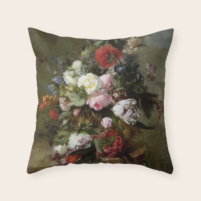 Vintage Floral Still Life Painting Throw Pillow Gallery Image 6