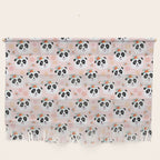Panda bear with flowers seamless pattern Wall Hanging Gallery Image 1