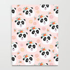 Panda bear with flowers seamless pattern Notebook Gallery Image 4