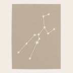 Taurus Zodiac Star Constellation Line Art Beige Poster Gallery Image 4