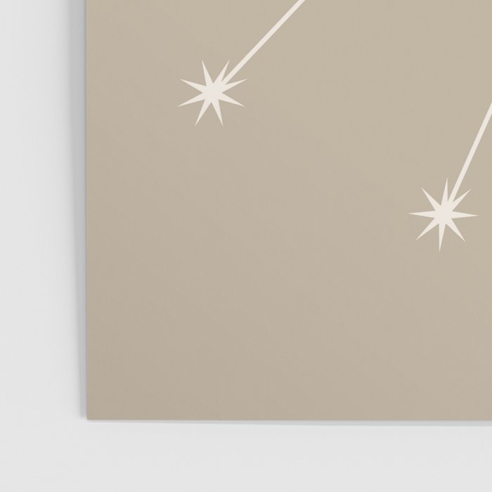 Taurus Zodiac Star Constellation Line Art Beige Poster Gallery Image 3