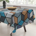 Colorful Concrete Cubes - Blue, Grey, Brown Tablecloth Gallery Image 3