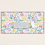 Colorful fun line doodle art pattern Desk Mat Gallery Image 1