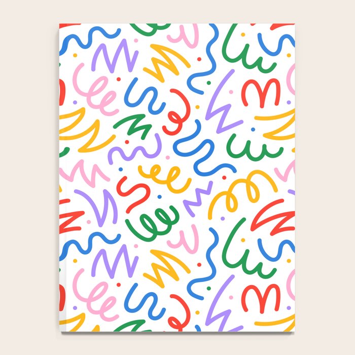 Colorful fun line doodle art pattern Notebook Gallery Image 4