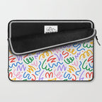 Colorful fun line doodle art pattern Laptop Sleeve Gallery Image 2